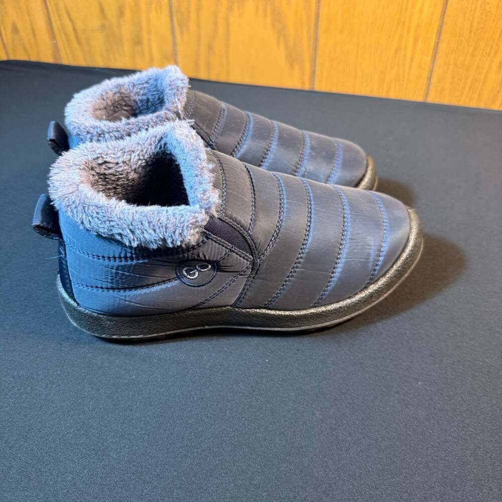 GO Quilted Faux Fur Lined Slip-On Ankle Boots Navy Size 40